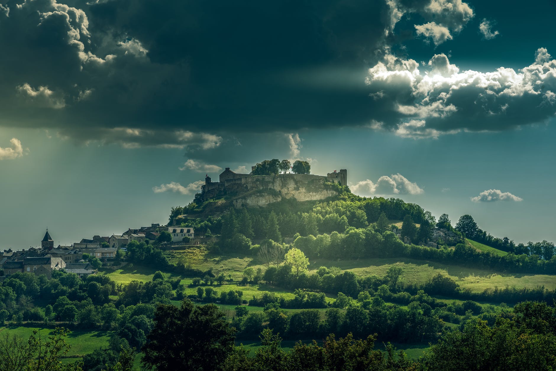 clouds daylight landscape mont d aveyron